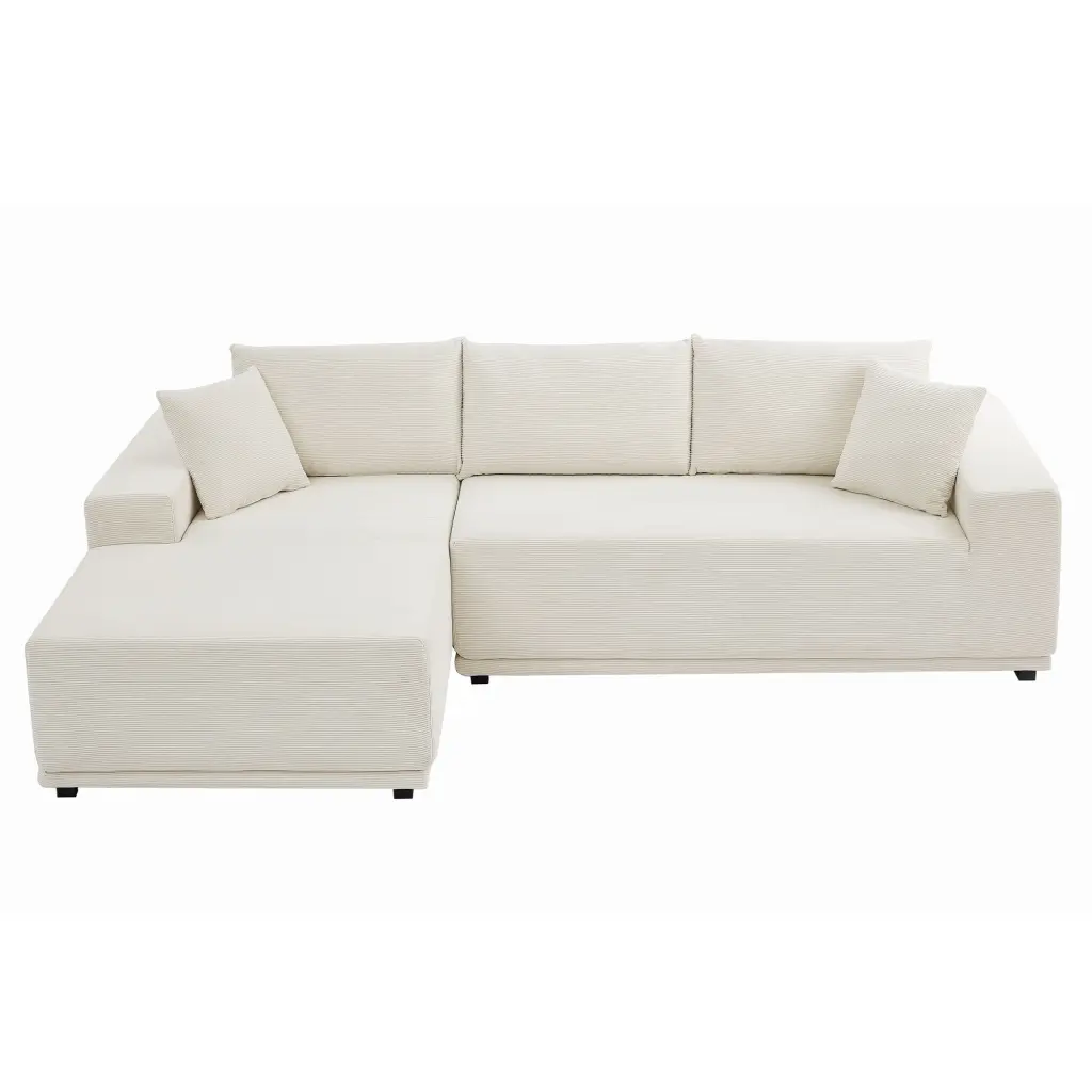 Modern Minimalist Style Corduroy Upholstered Sleeper Sofa justone interior