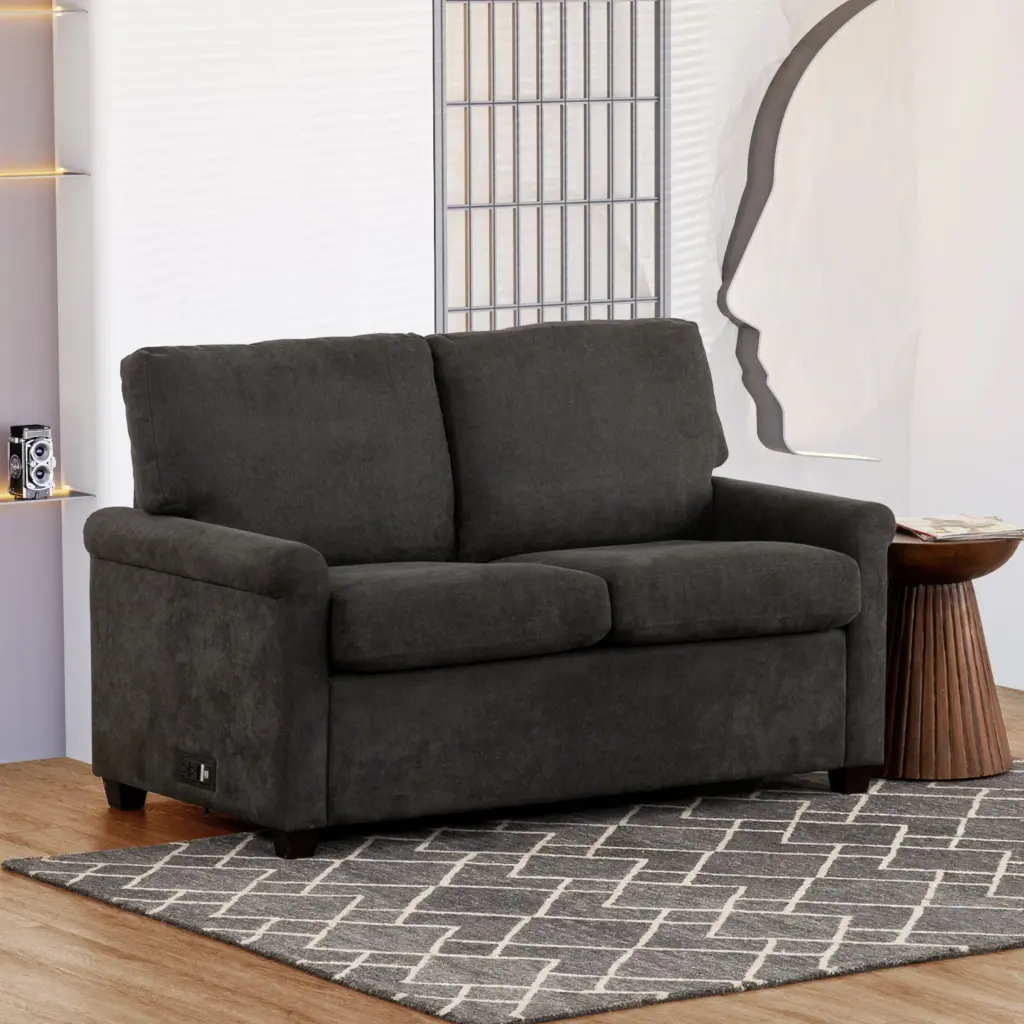 Convertible Twin Sleeper Sofa USB Ports Modern Upholstered Sofa Bed kanepe