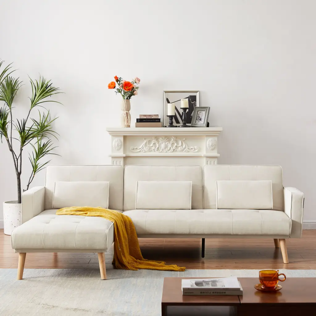 Convertible Sectional Sofa Sleeper Left Facing L Shaped Sofa Couch meiting furniture
