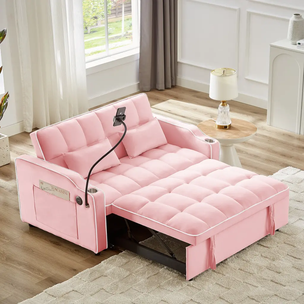 Multi-functional Foldable Sofa Bed 3 Lengths Modern Velvet Sofa one future