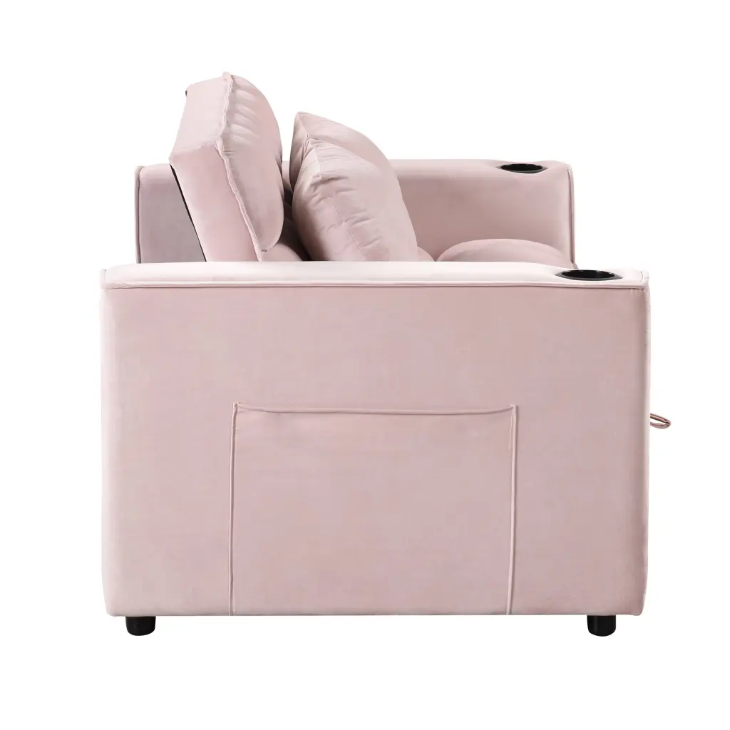 58 Inch 4 1 Multi Practical Sofa Bed Cup Holder and USB Port oris fur.