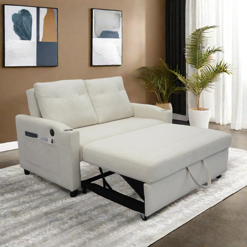 1 Multi Functional Collapsible Sofa Bed 3 Lengths Modern Sofa Velvet Pull Out Bed redde boo co.- ltd w1183