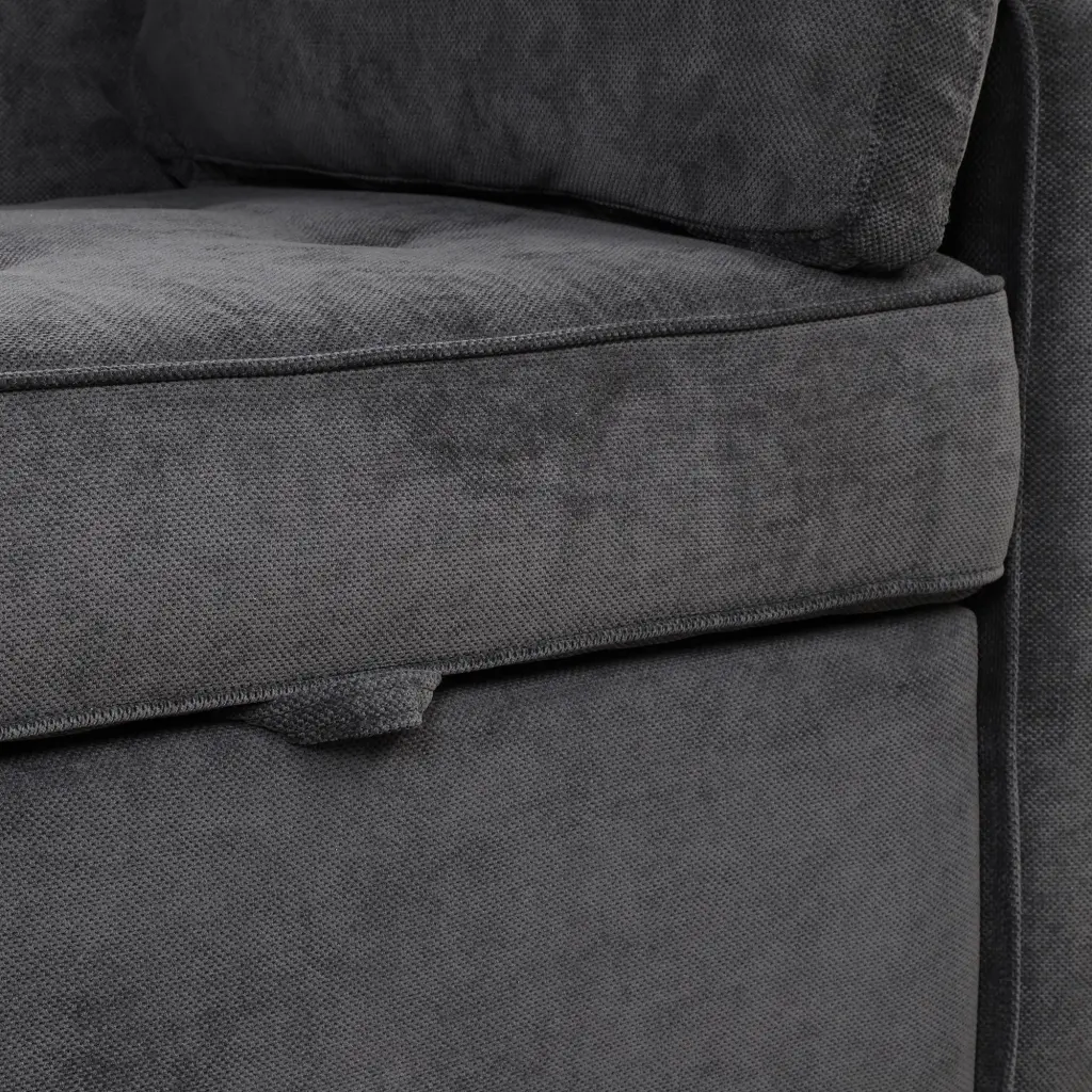 66.5 Inch Upholstered Sleeper Bed Pull Out Sofa Bed Couch Two Throw Pillows rnb