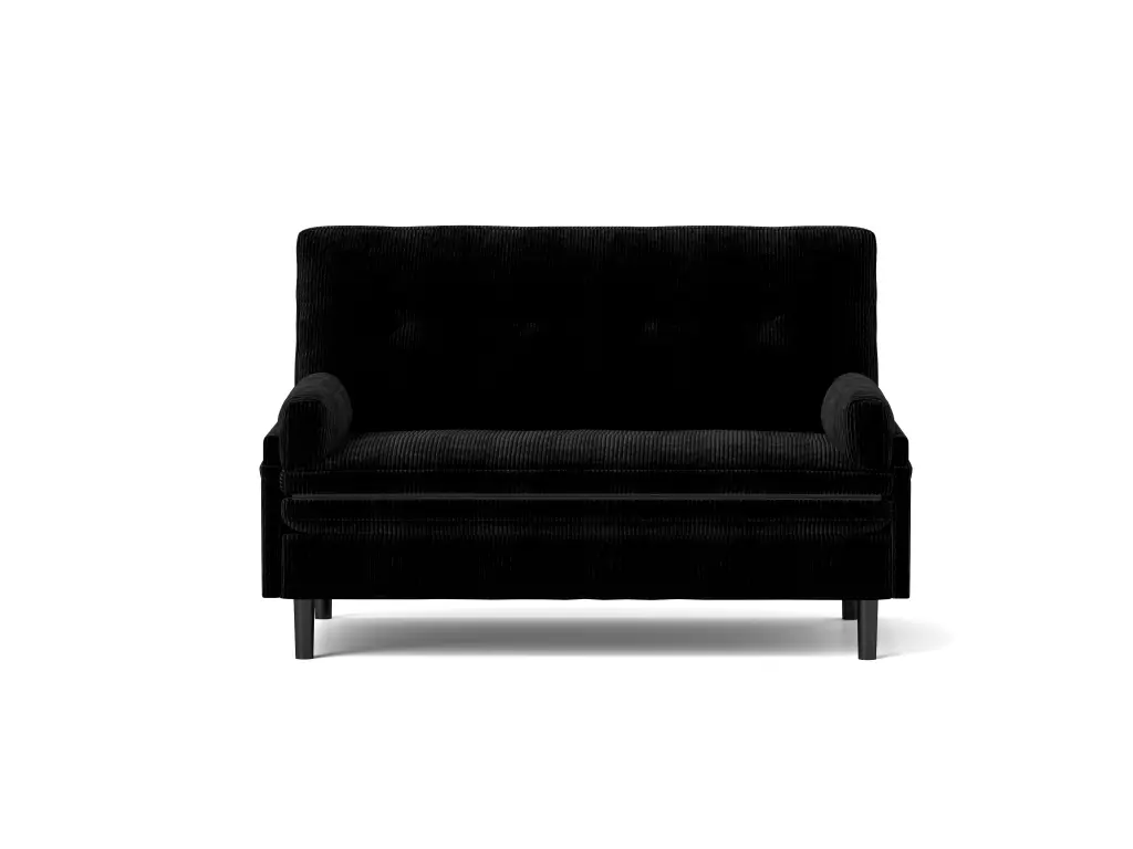 Black 2 Seater Sofa Sleeper Recline Function Black Velvet Metal Frame rnb