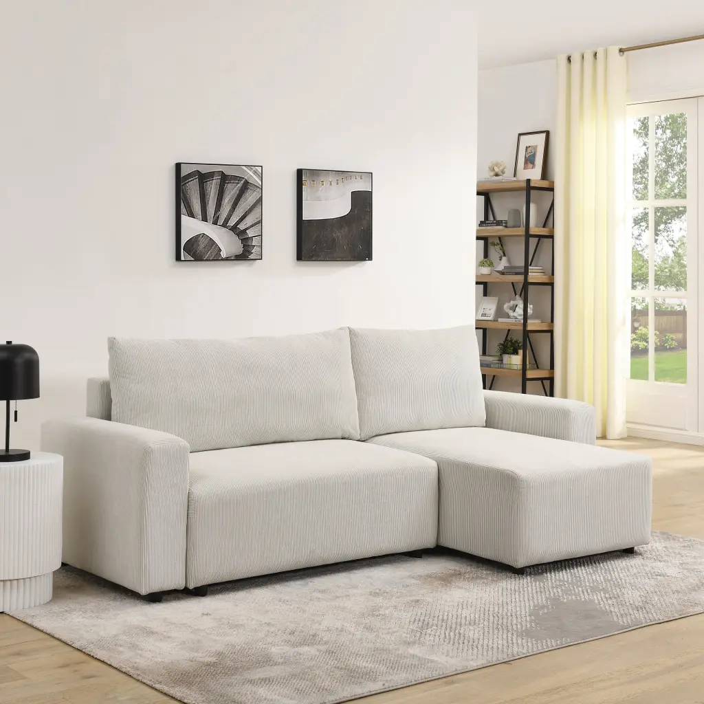 Modular Corduroy Upholstered 3 Seater Sofa Bed Storage Home royal star
