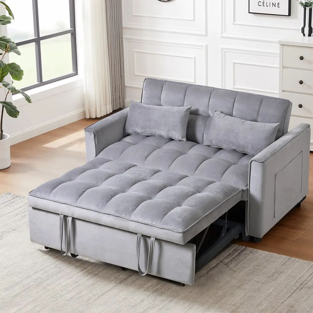 3 1 Convertible Sleeper Sofa Bed Modern Pull Out Couch Bed Adjustable samhao