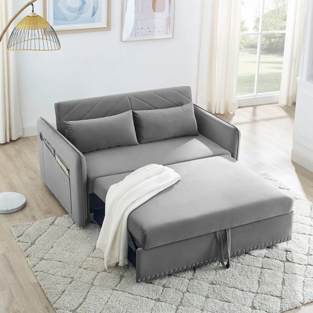 MH Sleeper Sofa Bed USB Port 3 1 Customizable Pull Out Bed w1193
