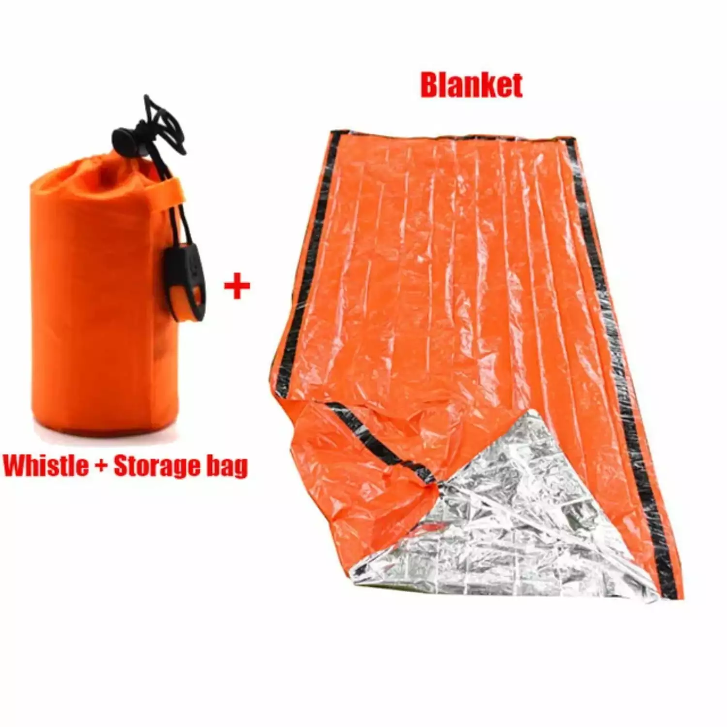 PNGXQON Portable Waterproof Emergency Survival Sleeping Bivy Sack Thermal Mylar Blanket Hiking Camping First Aid Rescue Kit