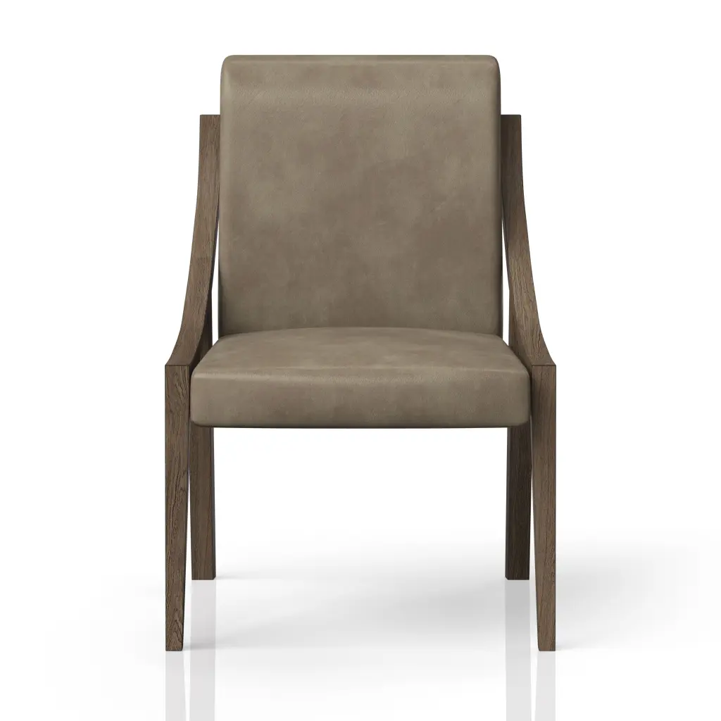 Latte and Leather Sling Chair Set 2, Light Brown Solid Wood and MDF Frame, Comfortable Lounge Chairs ihomefurnishings