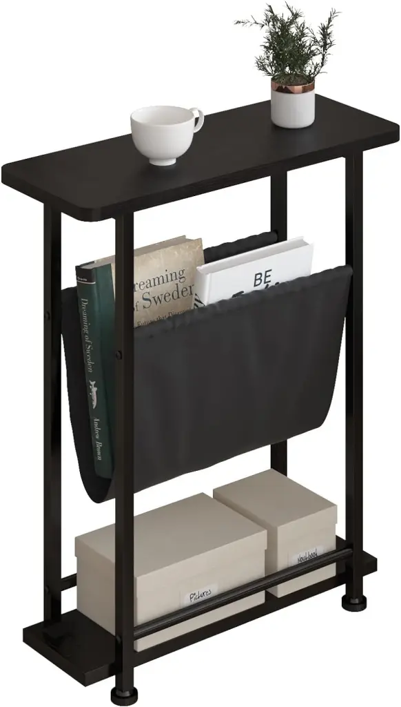 Walsport Small Side Table Small Spaces Narrow End Table Magazine Holder