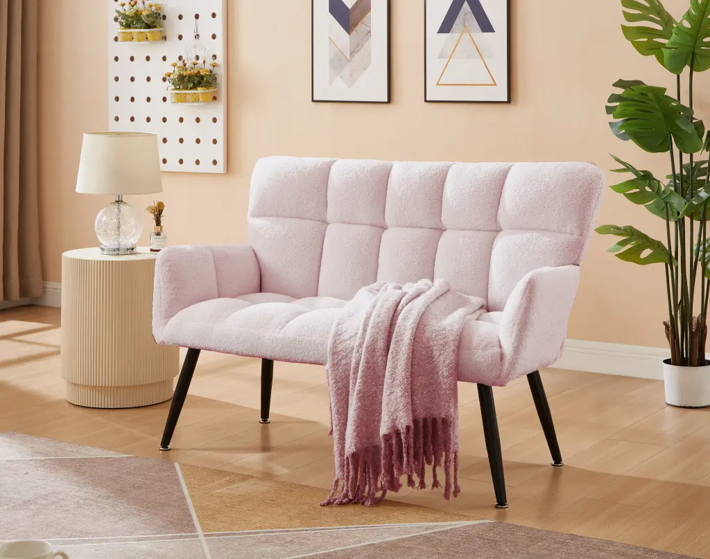 52 Inch Small Loveseat Sofa Quilting Backs Living Room huazhao furniture