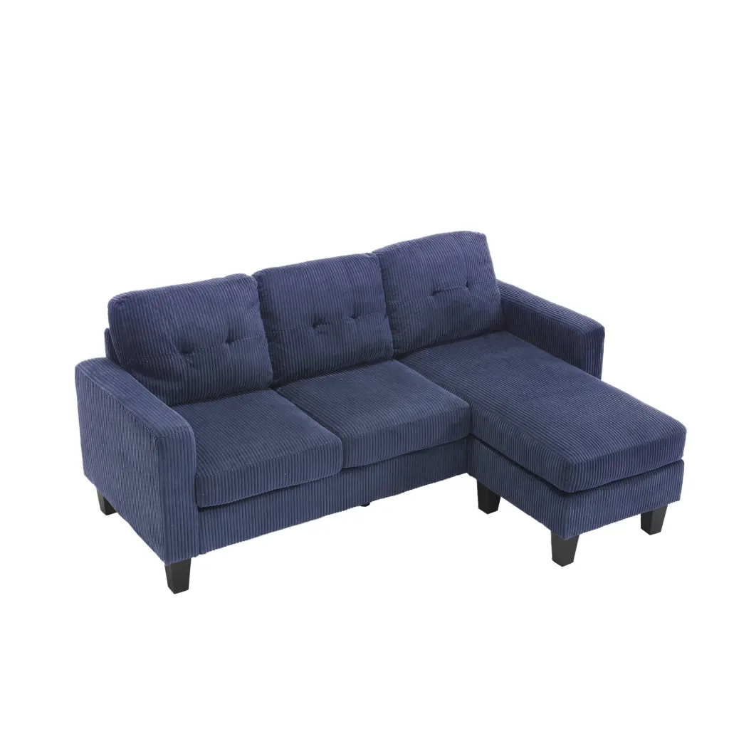 Velvet Sectional Sofa Ottoman Small Apartments Modern Influenced Design campcraft-w1598