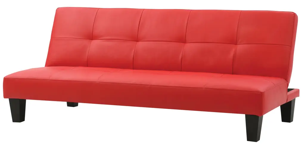 Alan Sofa Bed Red Faux Leather Convertible Couch Living Room glory furniture