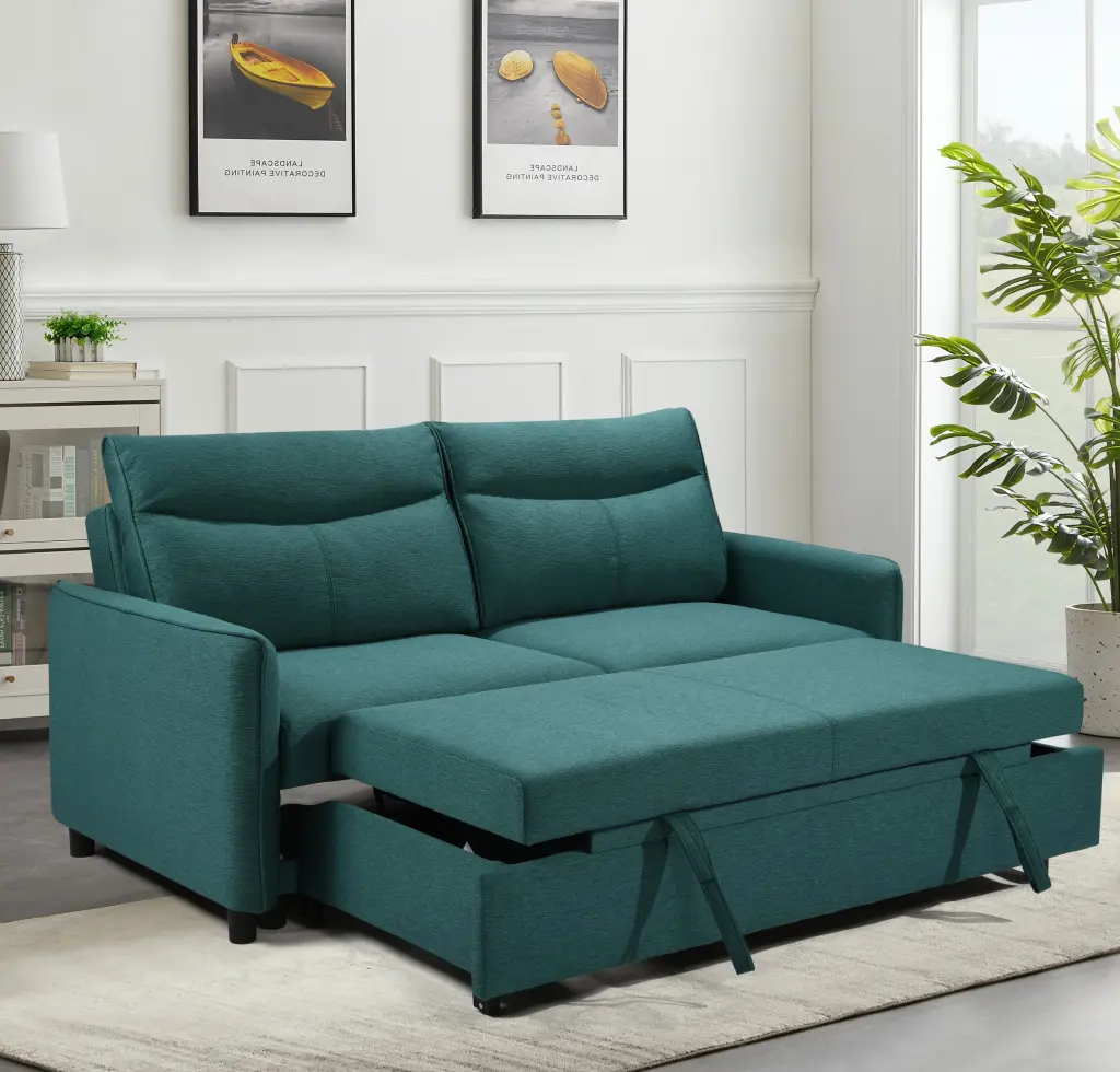 3--1 Convertible Sleeper Sofa Bed Modern Loveseat Futon happy home