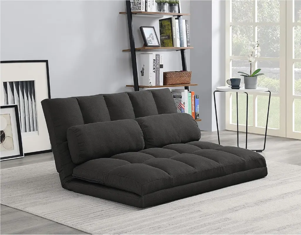 2 Seater Contemporary Collapsible Sofa Bed Trifold Foam Mattress Sleeper kanepe