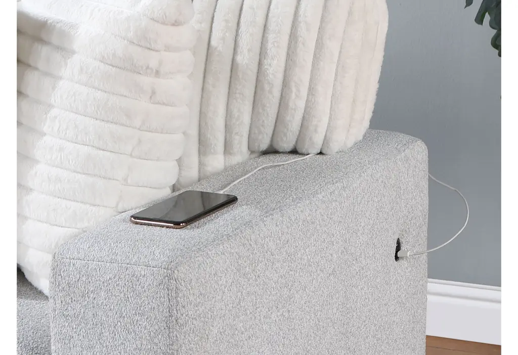 Ford Light Grey White Reversible Pull Out Sofa Bed 3 Seat luxe modern furniture