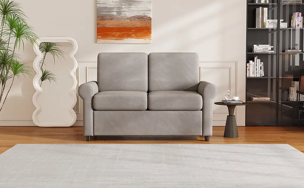 57.4 Inch Pull Out Sofa Bed Twin Mattress - Convertible Sleeper Sofa rnb