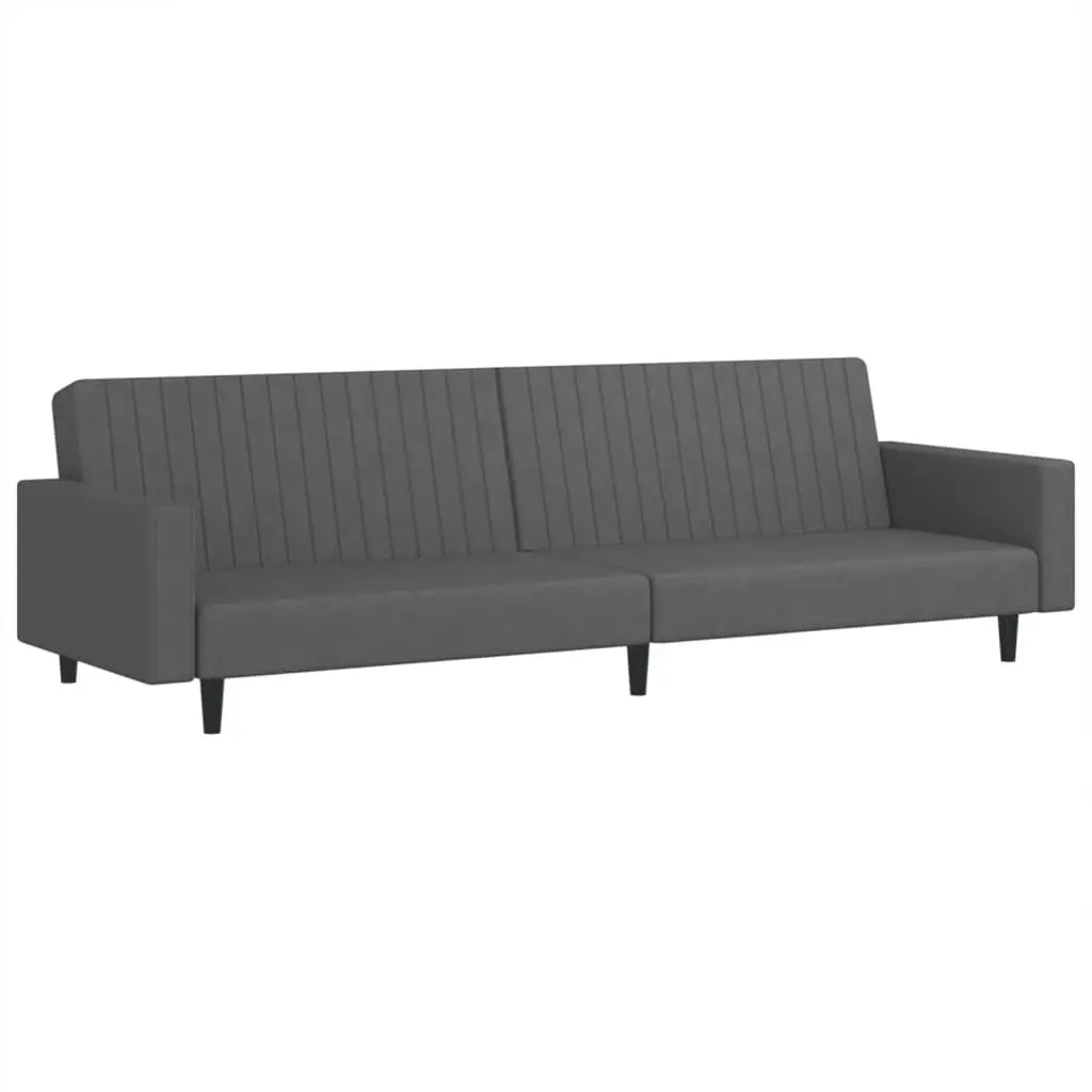 2 Seater Sofa Bed Dark Gray Velvet Convertible Living Room Furniture