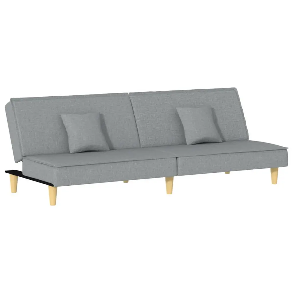 Sofa Bed Light Gray Fabric Convertible Sleeper Small Spaces