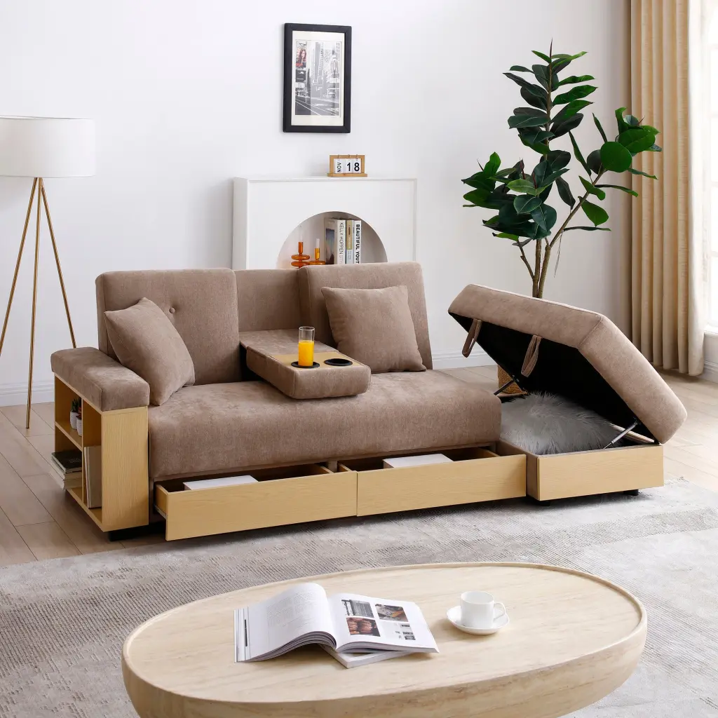Convertible Sleeper Sofa Couch Multifunctional Double Folding Sofa Bed Futon trusting furniture