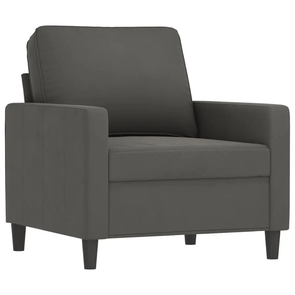 Sofa Chair Dark Gray 23.6 Inches Velvet Modern Accent Chair