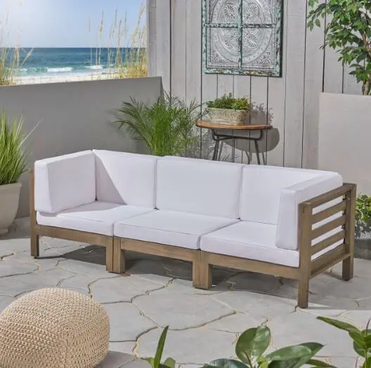 Oana 3 Piece Sofa Set White Acacia Timber Modern Living Room Furniture nh-gardenpara