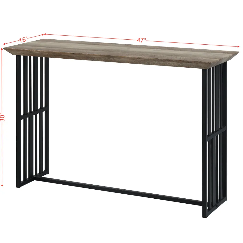 Zudora Sofa Table Antique Oak Black Finish LV01753 Oak MDF acme onsite store