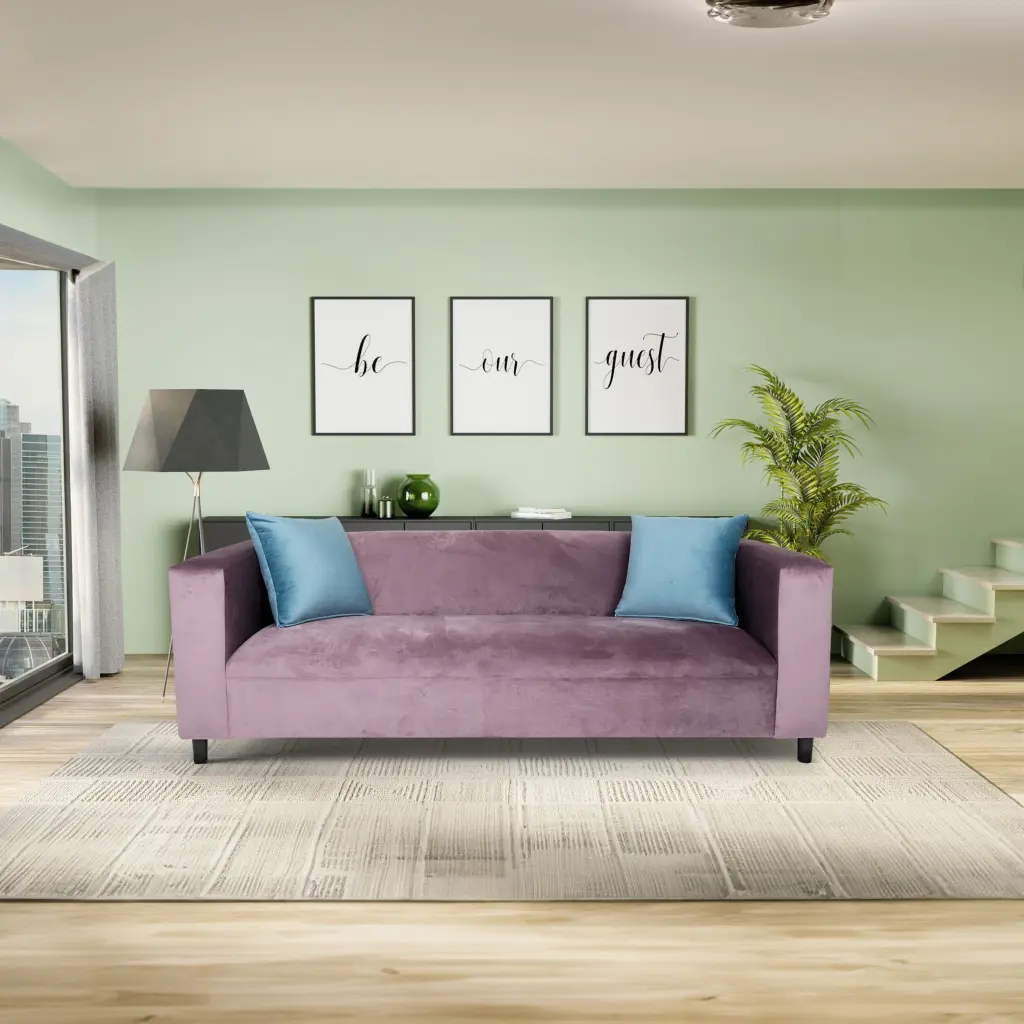 Modern Velvet 3 Seater Sofa Living Room Throw Pillows Couches american-made seating