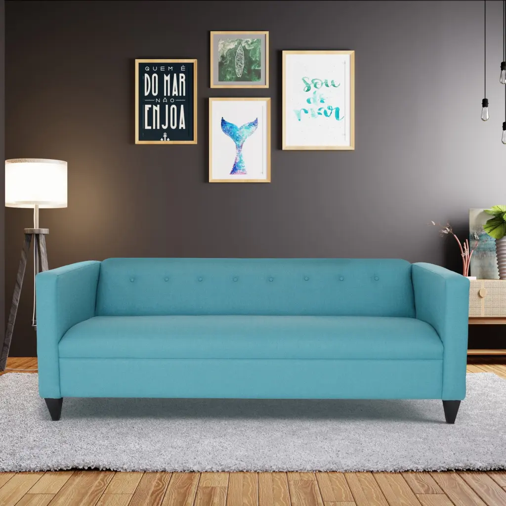 Teal Sofa Living Room Modern 3 Seater Sofas Couches Bedroom american-made seating