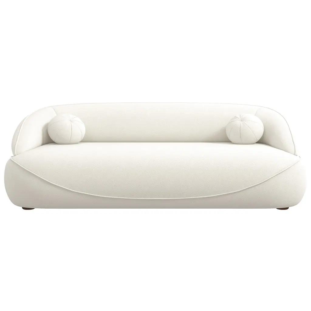 Andrew Beige Boucle Sofa Beige Ivory White Light Beige White Timber Prim ashcroft furniture