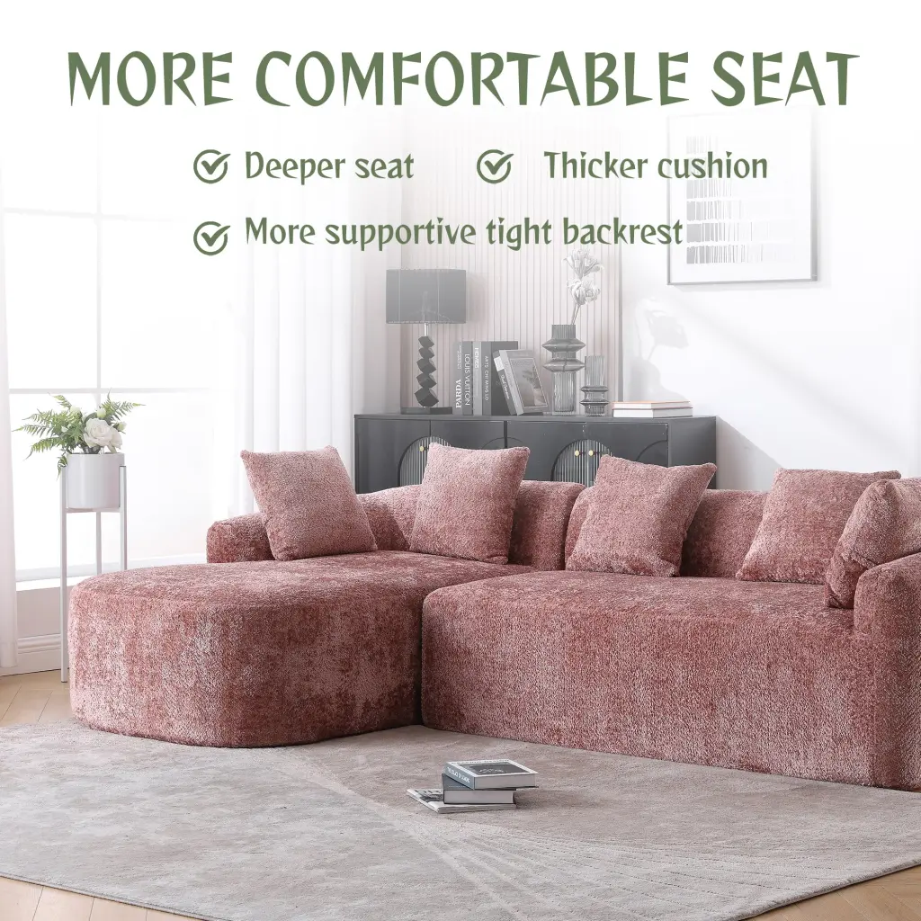 Coolmore Boucle Sofa 3 Seater Living Room Oversized Comfy Sofa coolmore w-395
