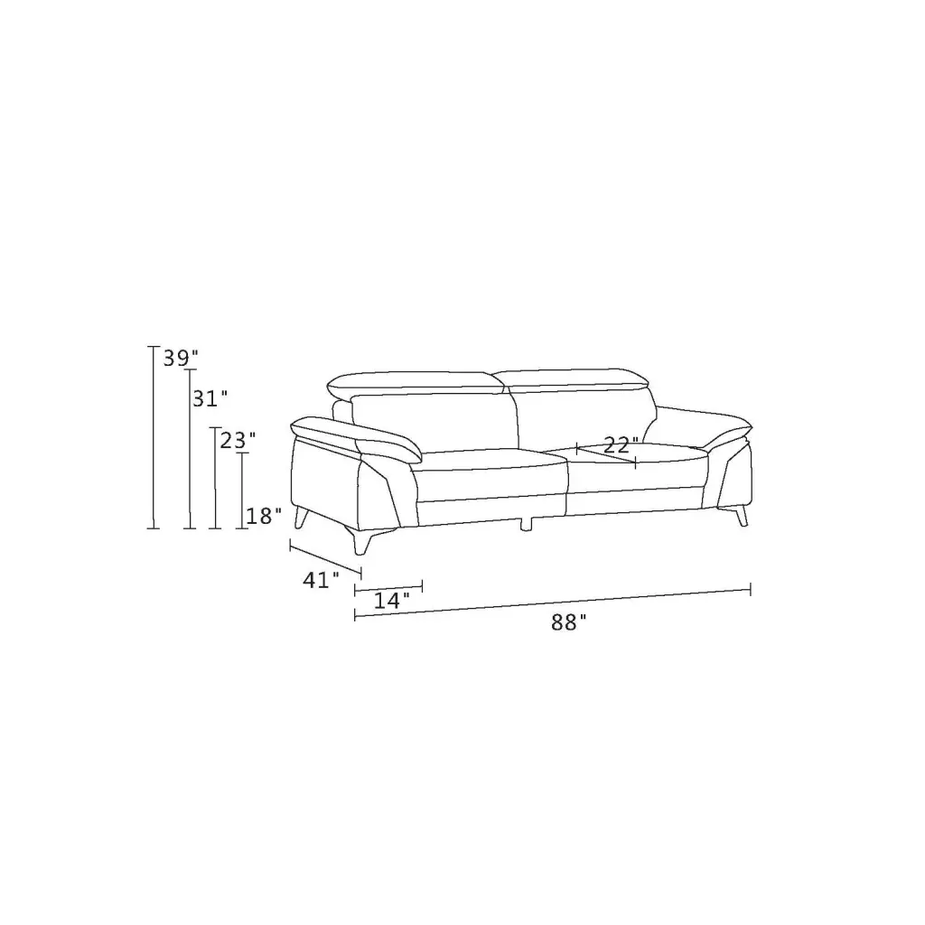 Top Grain Italian Hide Sofa White Foam Luxurious Living Room Furniture global united