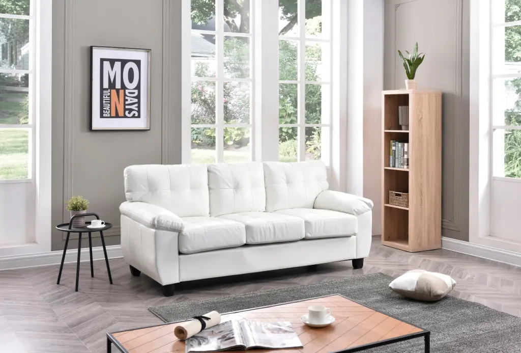 Gallant G907A S Sofa White Foam PU Modern Living Room Couch glory furniture