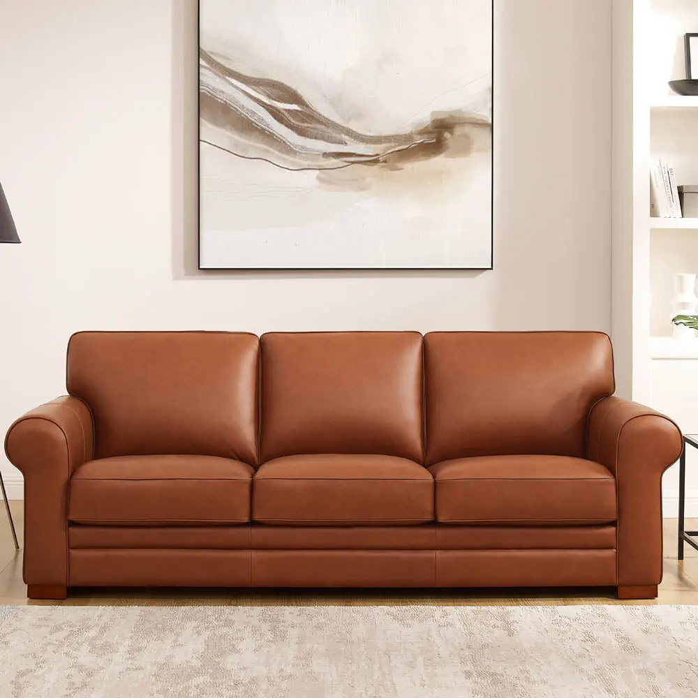 Brookfield Hide Sofa Brown Authentic Hide Timber Primary Living Space Furniture hydeline furniture