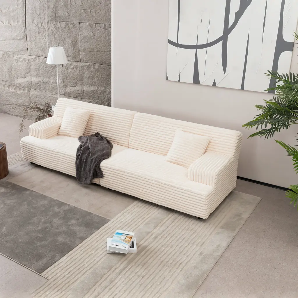 2291 Modern Cozy Cloud Sofa Soft Plush Corduroy Indoor Use meetaking