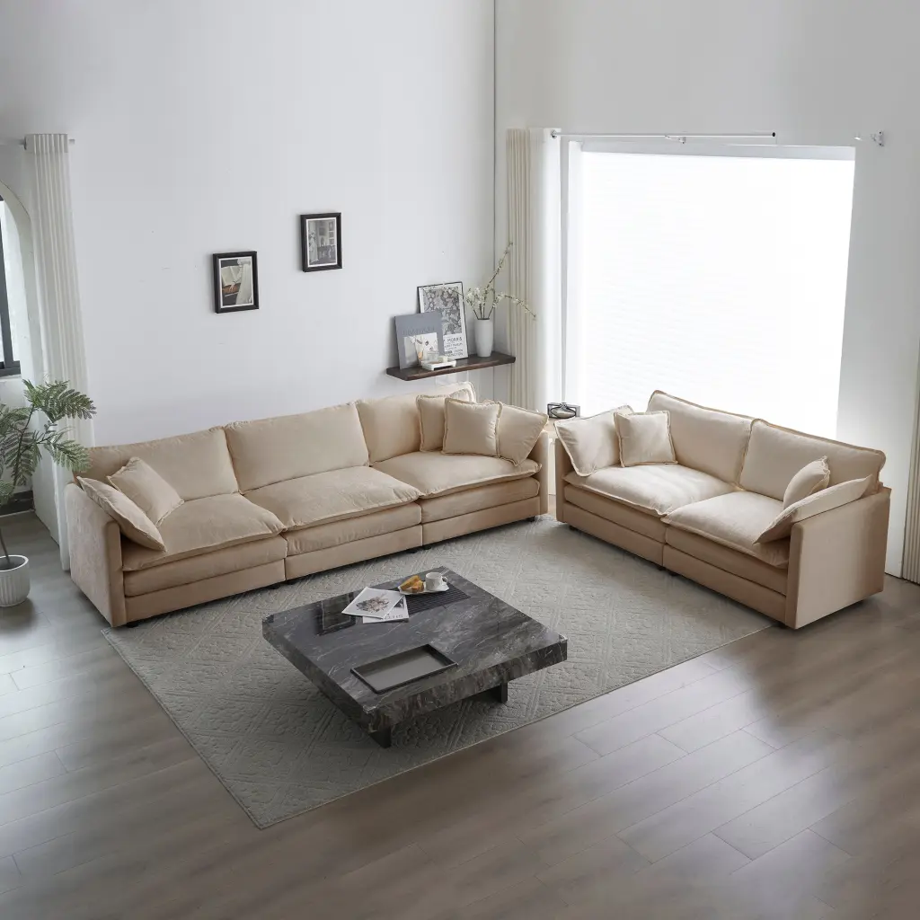 Sofa Set 2 Chenille Couches 2 and 3 Seater Deep Seat Modern Living Room Set ui furniture