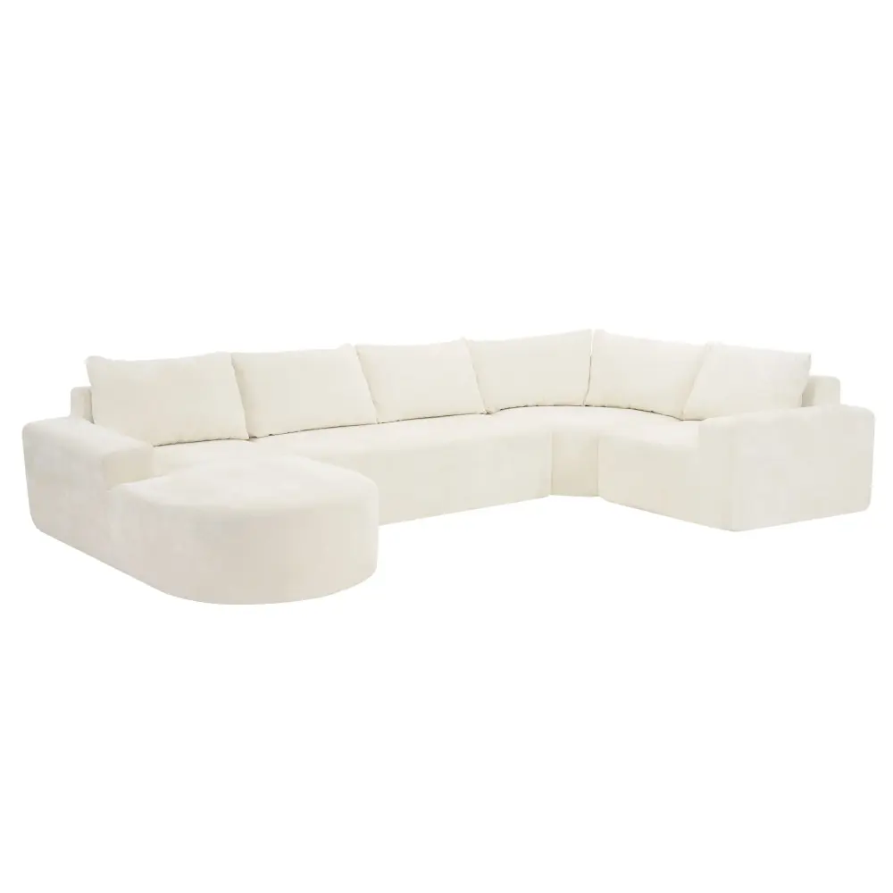 U-Shaped Oversized Modular Cloud Sectional Sofa Deep Seat Living Room