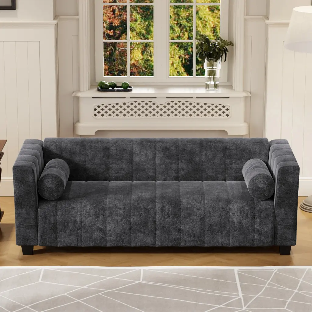 78.7 Upholstered Sofa Living Room Bedroom Salon Simplified Style u_style