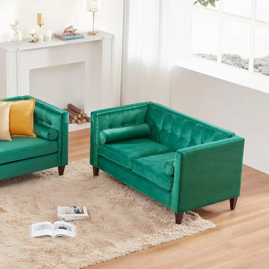 Mid Century Velvet Sofa Beautiful Seats Strengthened Frame xichen indoor furniture co.- ltd