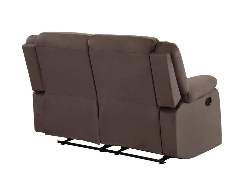 Transitional Microfiber Upholstered Loveseat Brown Foam Comfortable Sofa global united