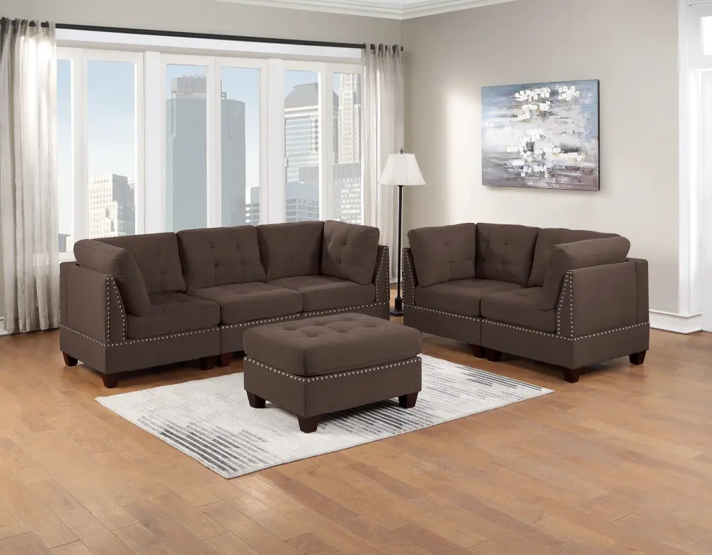 Modular Sofa Set 6Pc Living Room Furniture Sofa Loveseat Tufted Comfort kanepe