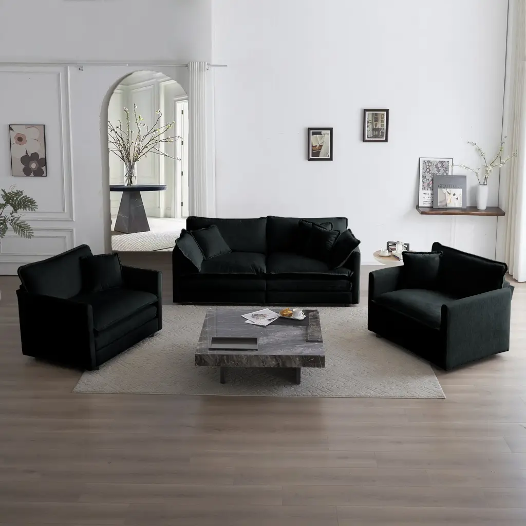 3 Piece Sofa Set Arm Pillows And Toss Pillows Living Room ui furniture