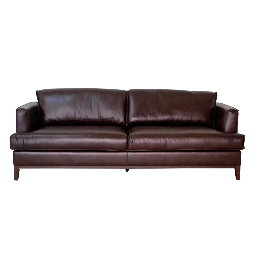 Aspen Brown Top Grain Hide Sofa Brown Timber Hide 3 Seater american homestead furniture