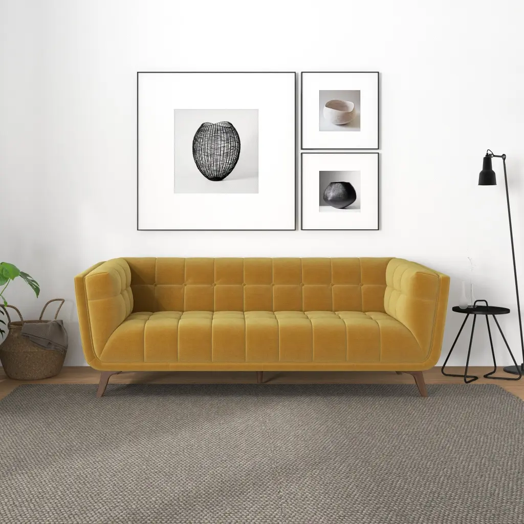 Addison Large Precious Metal Velvet Sofa Brown Velvet Timber Frame Living Room ashcroft furniture