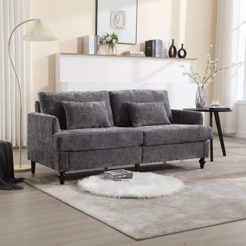 Coolmore Mid Century Modern Chenille Loveseat Sofa 2 Seats coolmore w-395