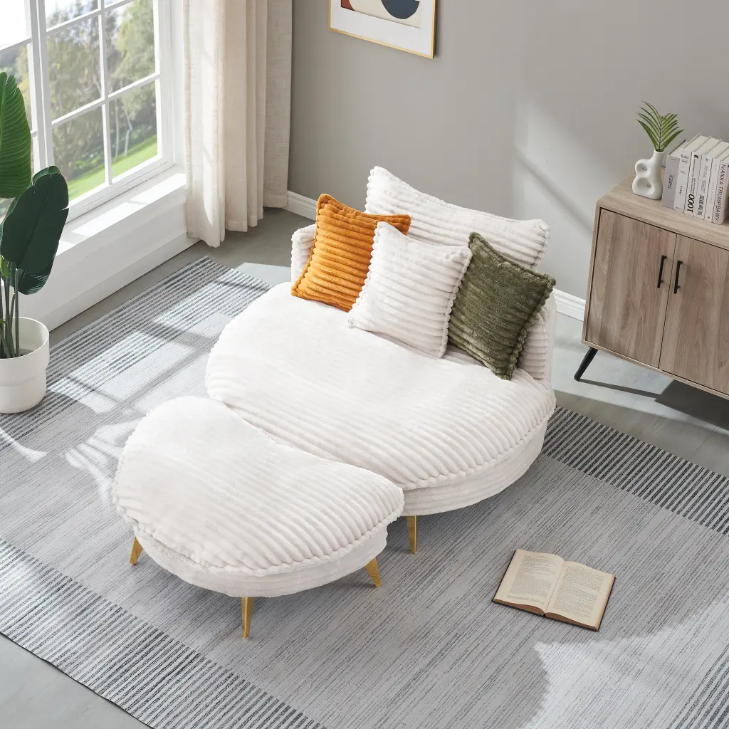 65 Inches Long Corduroy Sofa Three Matching Pillows fan chen furniture