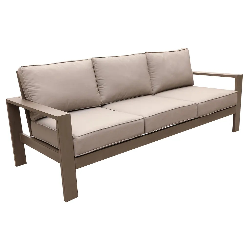 Sofa Wood Grained Pewter Foam and Aluminum Frame gathercraft