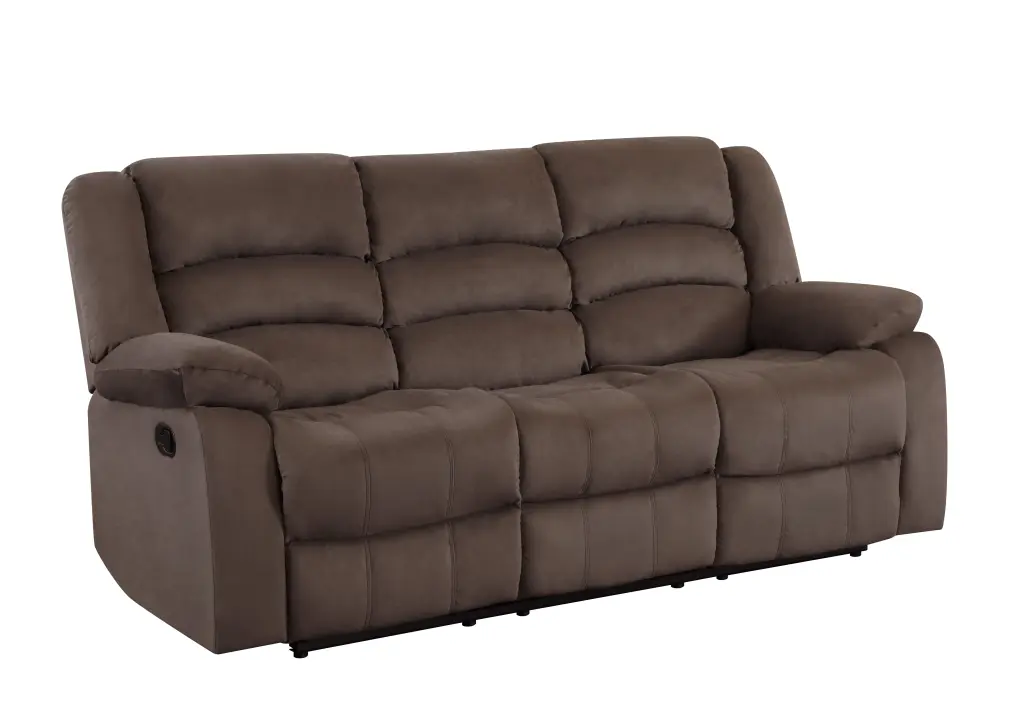 Transitional Microfiber Fabric Upholstered Sofa Brown Foam Comfortable Living Room Furniture global united