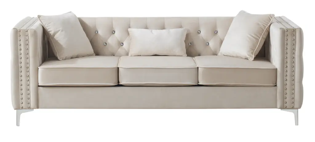 Paige G827A S Sofa Ivory Ivory Foam Velvet glory furniture