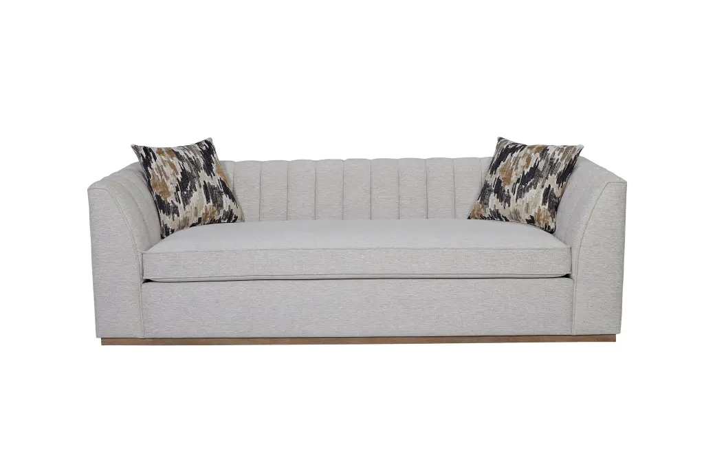 Channel Sofa Off White Upholstered 3-Seater Living Room ihomefurnishings